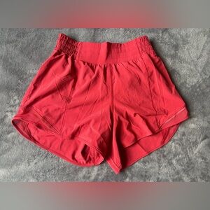Lululemon Hotty Hot High-Rise Lined Short 4" Persian Red Size 4